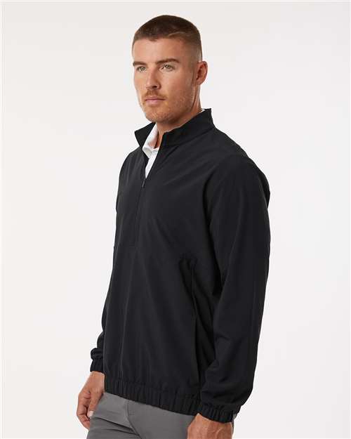 Men's Stretch Woven Half-Zip Pullover – On Model – Side