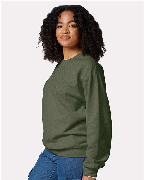 Unisex Ultimate CVC Crewneck Sweatshirt – On Model – Side