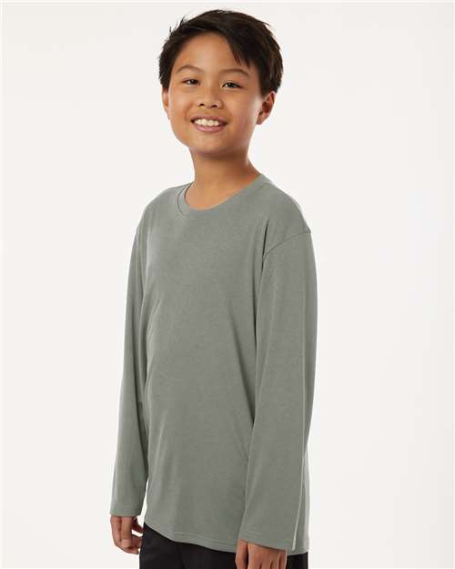 Youth Pro-Lock Performance Long Sleeve T-Shirt – On Model – Side