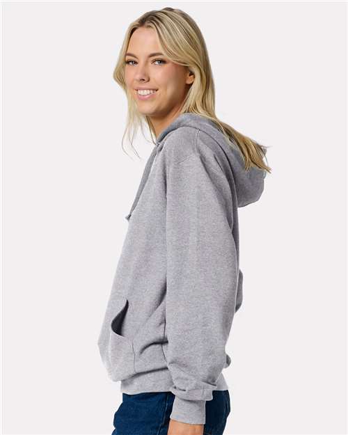 Unisex Ultimate CVC Hooded Sweatshirt – On Model – Side
