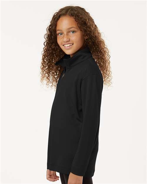 Youth Pro-Lock Performance Quarter-Zip Pullover – On Model – Side