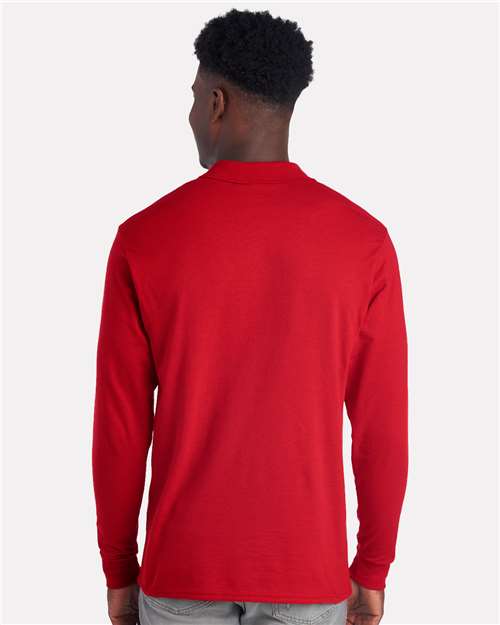 Men's Dri-Power® Long Sleeve Polo – On Model – Back