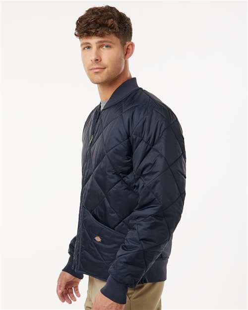 Men's Diamond Quilted Jacket – On Model – Side