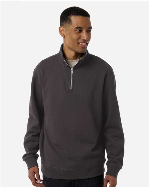 Unisex Midweight Quarter-Zip Pullover – On Model