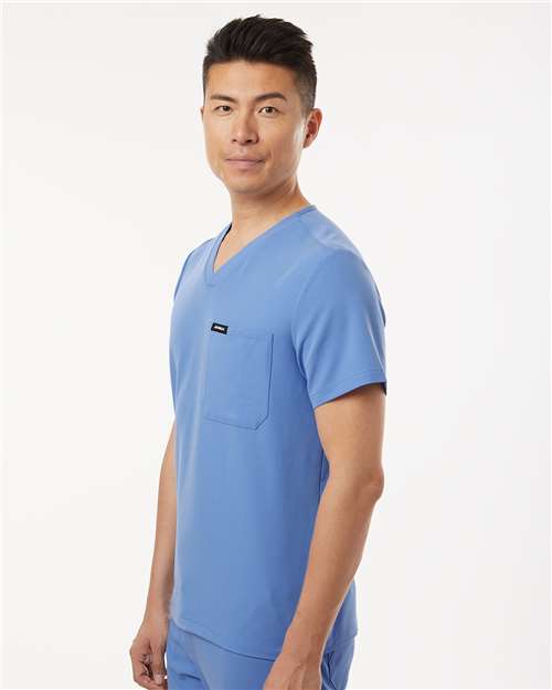 Men's Holmes Everyday 1-Pocket Scrub V-Neck Top – On Model – Side