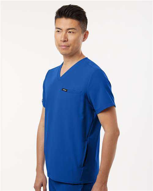 Men's Platt 3-Pocket Scrub V-Neck Top – On Model – Side