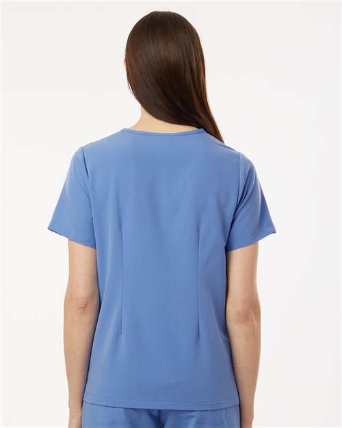 Women's Rhena Essential 1-Pocket Scrub V-Neck Top – On Model – Back