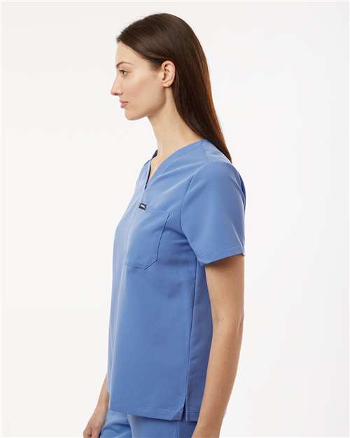 Women's Rhena Essential 1-Pocket Scrub V-Neck Top – On Model – Side