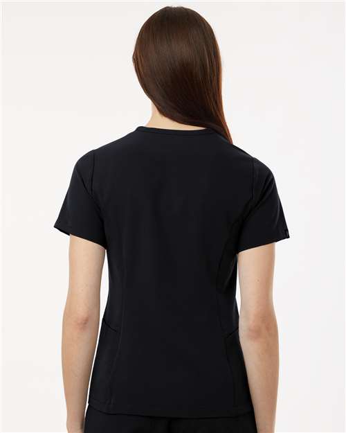Women's Calix Fit & Flare Scrub V-Neck Top – On Model – Back