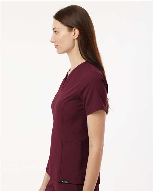Women's Calix Fit & Flare Scrub V-Neck Top – On Model – Side