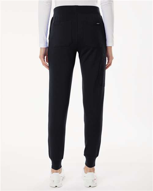 Women's Petite Sizes Rubi UltraSOFT™ Scrub Joggers – On Model – Back