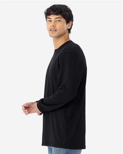 Unisex Triblend Long Sleeve T-Shirt – On Model – Side
