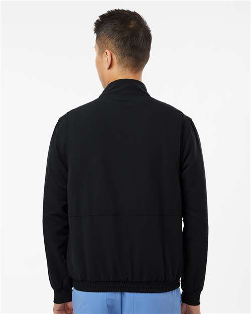Men's Wolfe Everyday Full-Zip 6-Pocket Scrub Jacket – On Model – Back
