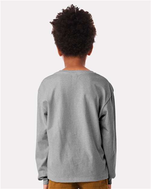 Youth 6oz. Heavyweight Long Sleeve Tee – On Model – Back