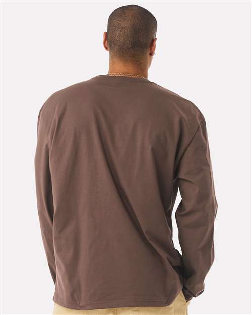 Unisex 7.5 oz Heavyweight Long Sleeve Tee – On Model – Back