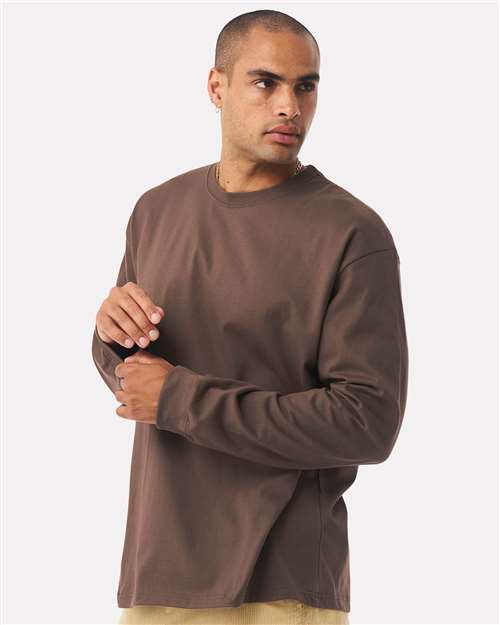 Unisex 7.5 oz Heavyweight Long Sleeve Tee – On Model – Side
