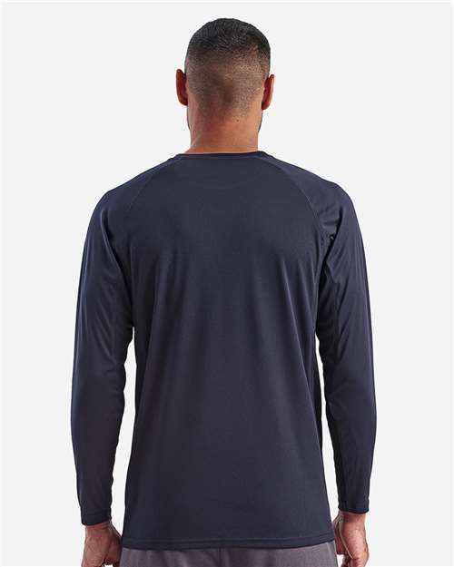 Unisex Panelled Long Sleeve Tech T-Shirt – On Model – Back