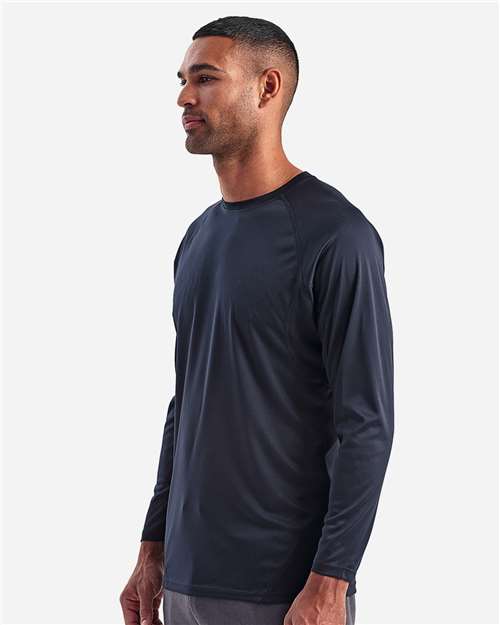 Unisex Panelled Long Sleeve Tech T-Shirt – On Model – Side