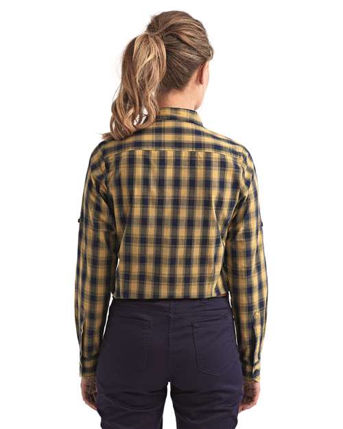 Women's Mulligan Check Cotton Dress Shirt – On Model – Back