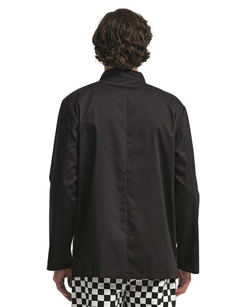 Unisex Ten Studded Front Chef Coat – On Model – Back