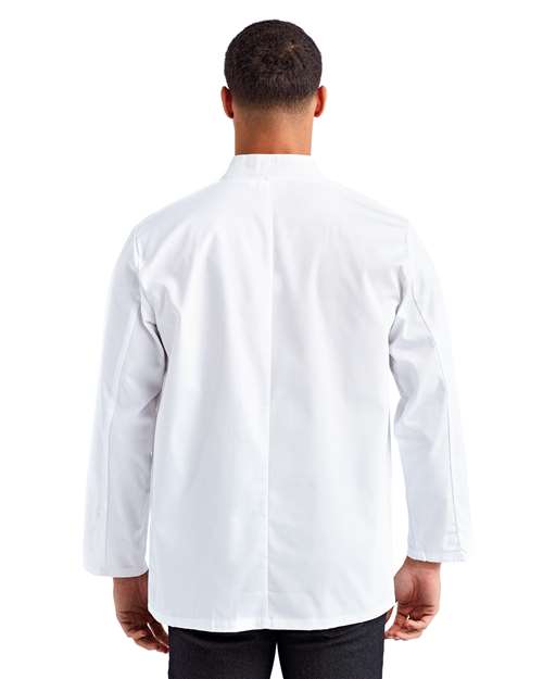 Unisex Ten Studded Front Chef Coat – On Model – Back