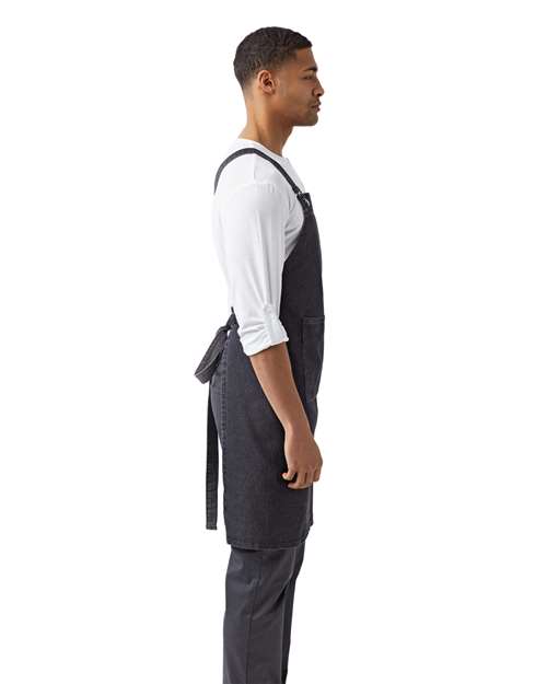 Cross Back Barista Bib Apron – On Model – Side