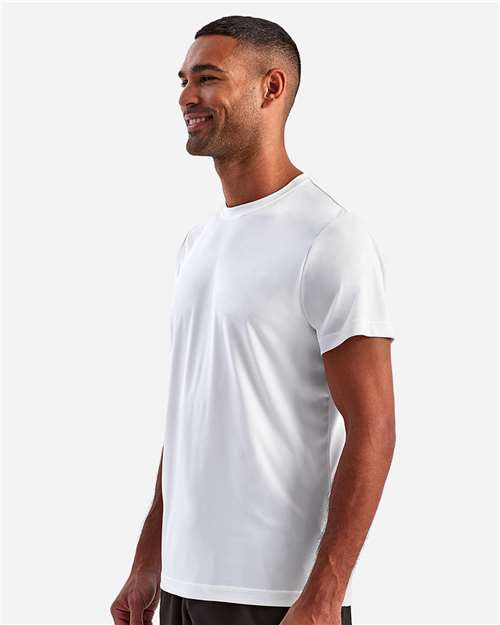 Unisex Recycled Performance T-Shirt – On Model – Side