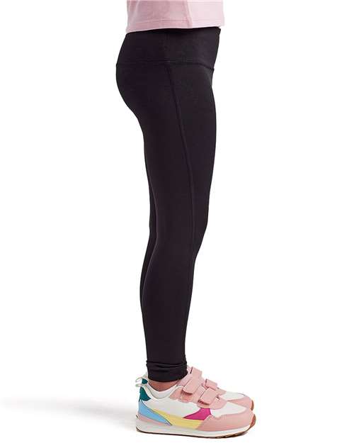 Youth Recycled Performance Legging – On Model – Side