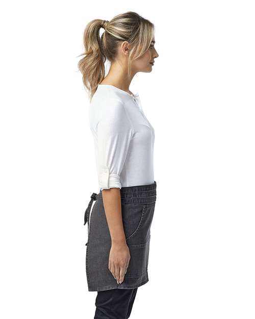 Jeans Stitch Denim Waist Apron – On Model – Side