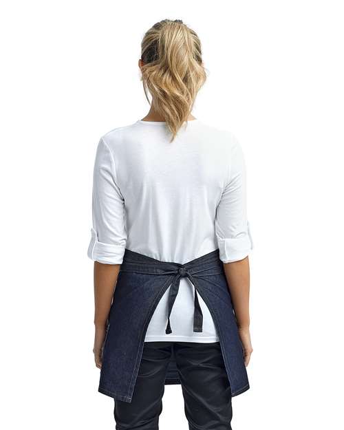 Jeans Stitch Denim Waist Apron – On Model – Back