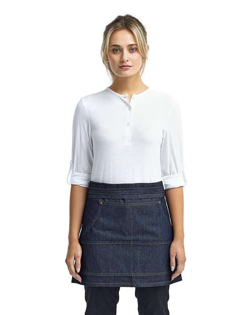 Jeans Stitch Denim Waist Apron – On Model