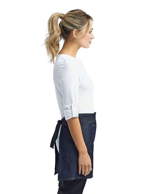 Jeans Stitch Denim Waist Apron – On Model – Side