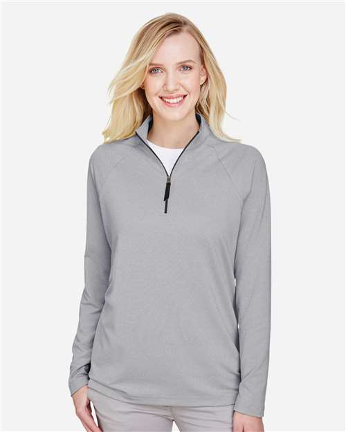 Women's CrownLux Performance® Clubhouse Micro-Stripe Quarter-Zip Pullover
