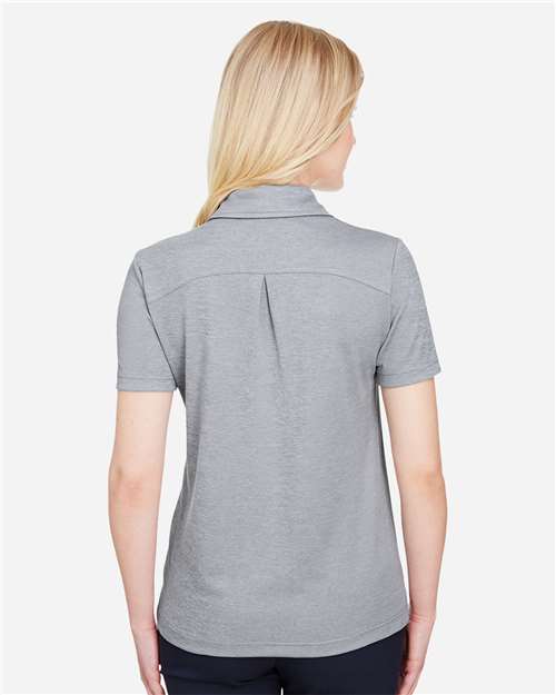 Women's CrownLux Performance® Address Melange Polo – On Model – Back