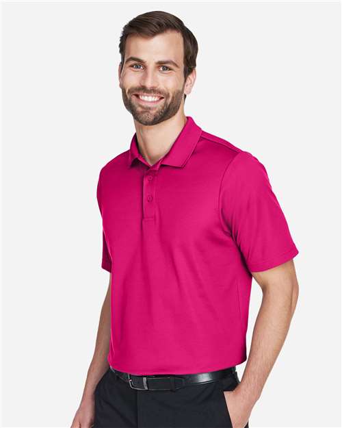 Men's CrownLux Performance® Plaited Polo – On Model – Side