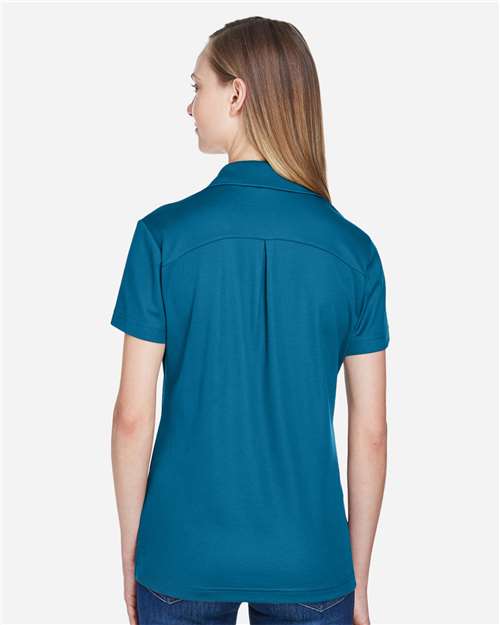 Women's CrownLux Performance® Plaited Polo – On Model – Back