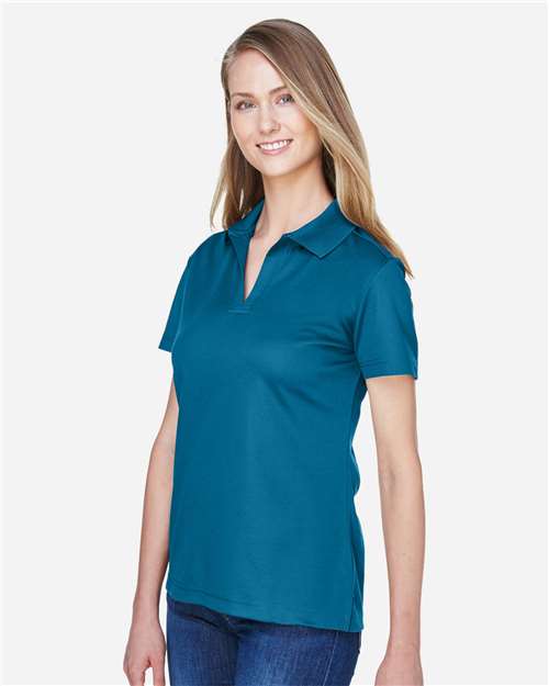 Women's CrownLux Performance® Plaited Polo – On Model – Side