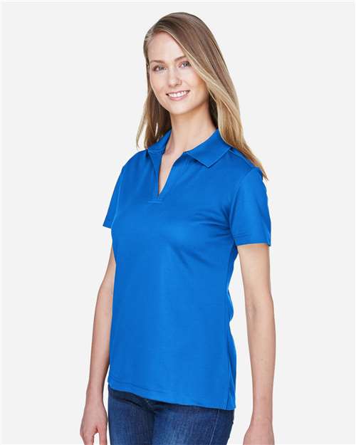 Women's CrownLux Performance® Plaited Polo – On Model – Side