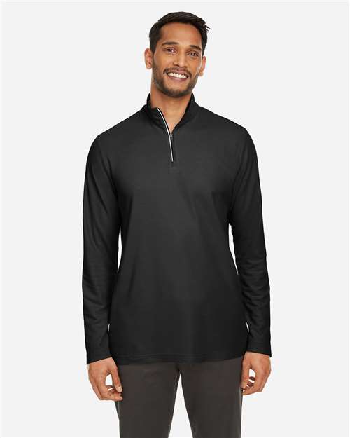 Men's Fusion ChromaSoft™ Pique Quarter-Zip Pullover – On Model