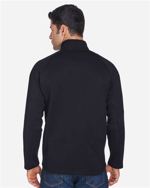 Unisex Bristol Sweater Fleece Quarter-Zip Pullover – On Model – Back