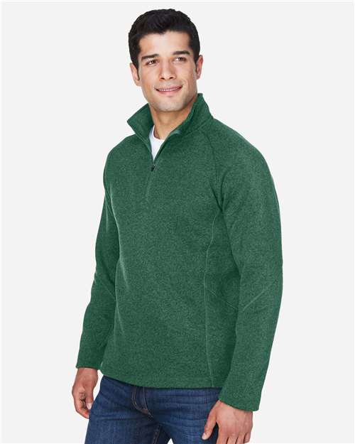Unisex Bristol Sweater Fleece Quarter-Zip Pullover – On Model – Side