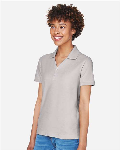 Women's Pima Piqué Polo – On Model – Side