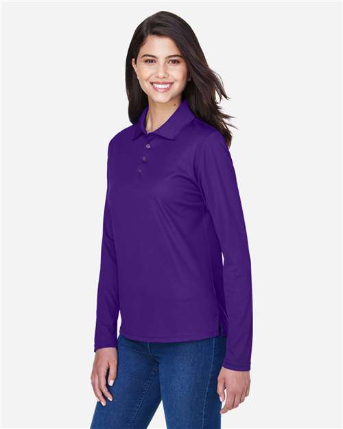 Women's Pinnacle Performance Long Sleeve Piqué Polo – On Model – Side
