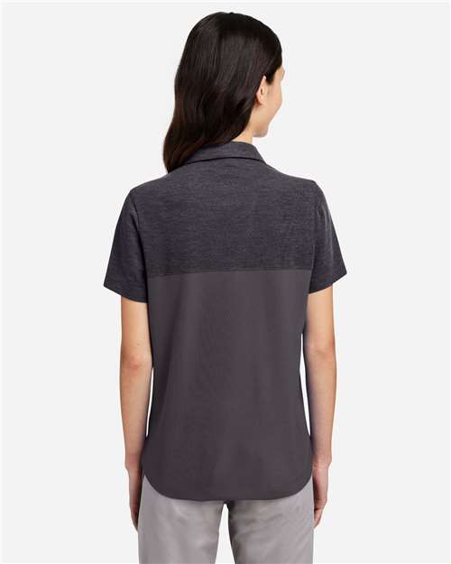 Women's Fusion ChromaSoft™ Colorblock Polo – On Model – Back