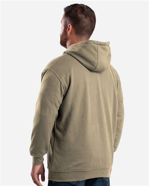 Men's Tall Heritage Thermal-Lined Full-Zip Hooded Sweatshirt – On Model – Back