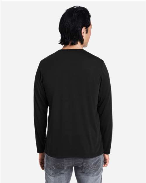 Unisex Fusion ChromaSoft™ Performance Long Sleeve T-Shirt – On Model – Back