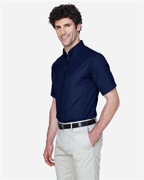 Men's Optimum Short Sleeve Twill Dress Shirt – On Model – Side