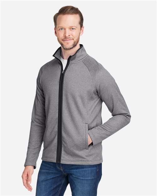 Men's Venture Heathered Stripe Full-Zip Jacket – On Model – Side