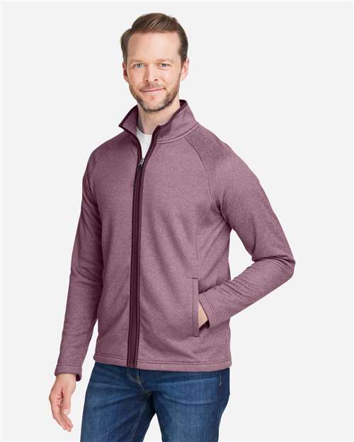 Men's Venture Heathered Stripe Full-Zip Jacket – On Model – Side