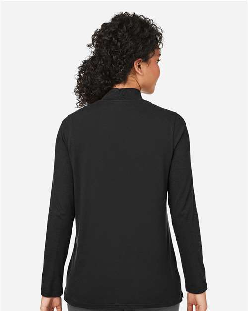 Women's Raleigh Shawl Collar Knit Top – On Model – Back